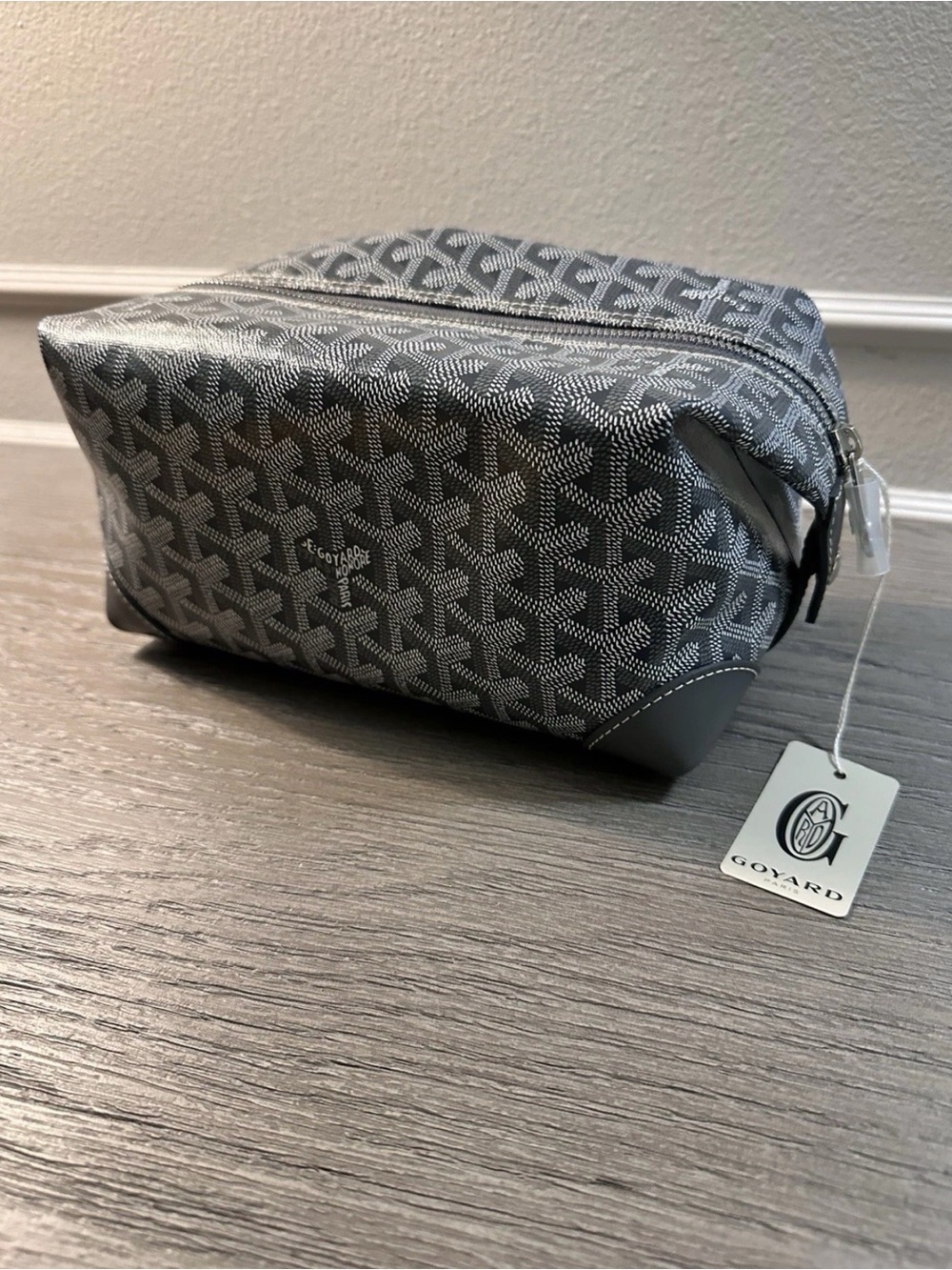 Goyard Gray Travel Toiletry Pouch Unisex New